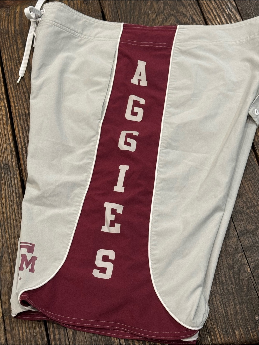 Texas A&M Aggies Men's Gray & Maroon Swim Trunks Board Shorts Size 34 Bumrunners - Picture 5 of 7